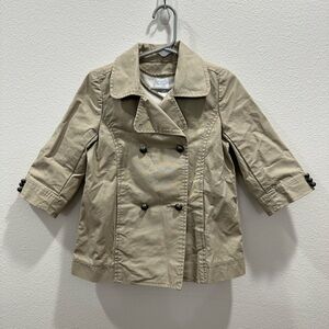 Jacadi Paris tan girls trench coat fleece liner Kids Double-Breasted Jacket